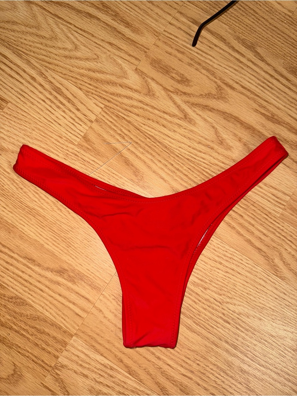 Red Bikini Bottom - Solid High Cut
